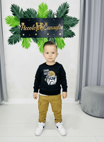 Completo Bulldog Style Felpato nero - Piccole Canaglie - PC23386