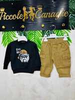 Completo Bulldog Style Felpato nero - Piccole Canaglie - PC23386