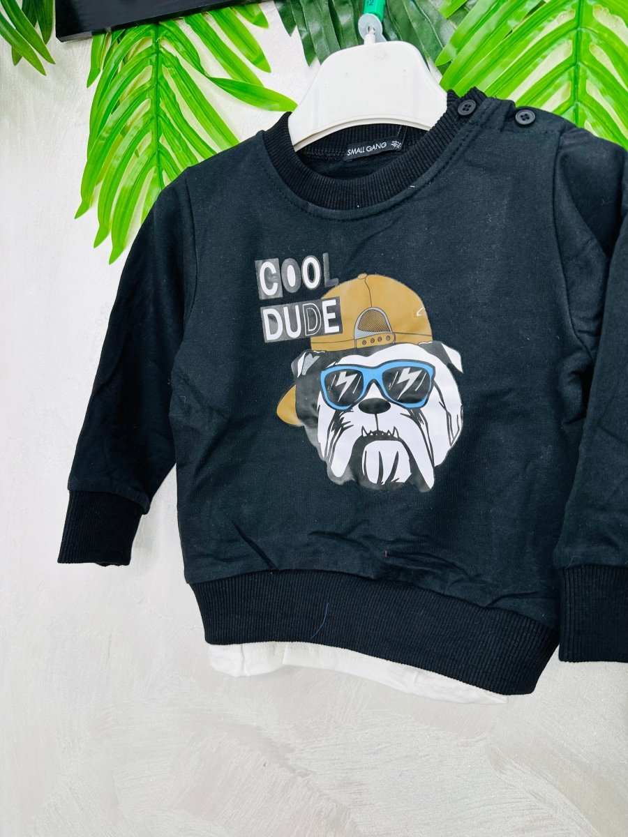 Completo Bulldog Style Felpato nero - Piccole Canaglie - PC23386