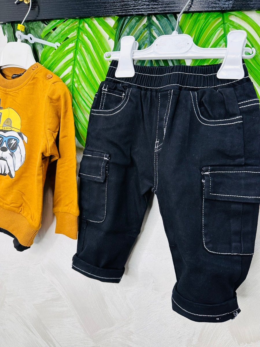 Completo Bulldog Style Felpato Senape - Piccole Canaglie - PC23391