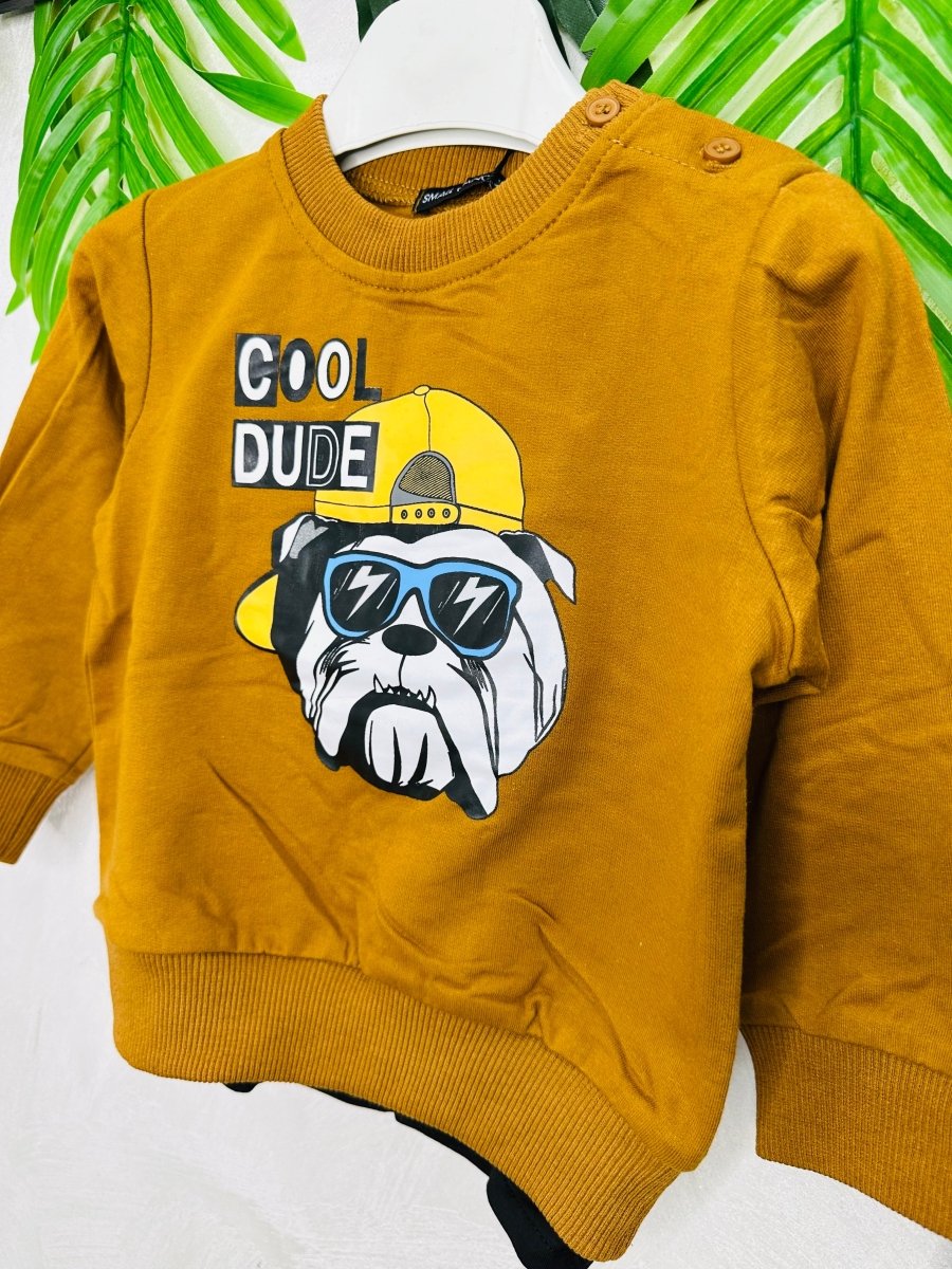 Completo Bulldog Style Felpato Senape - Piccole Canaglie - PC23391