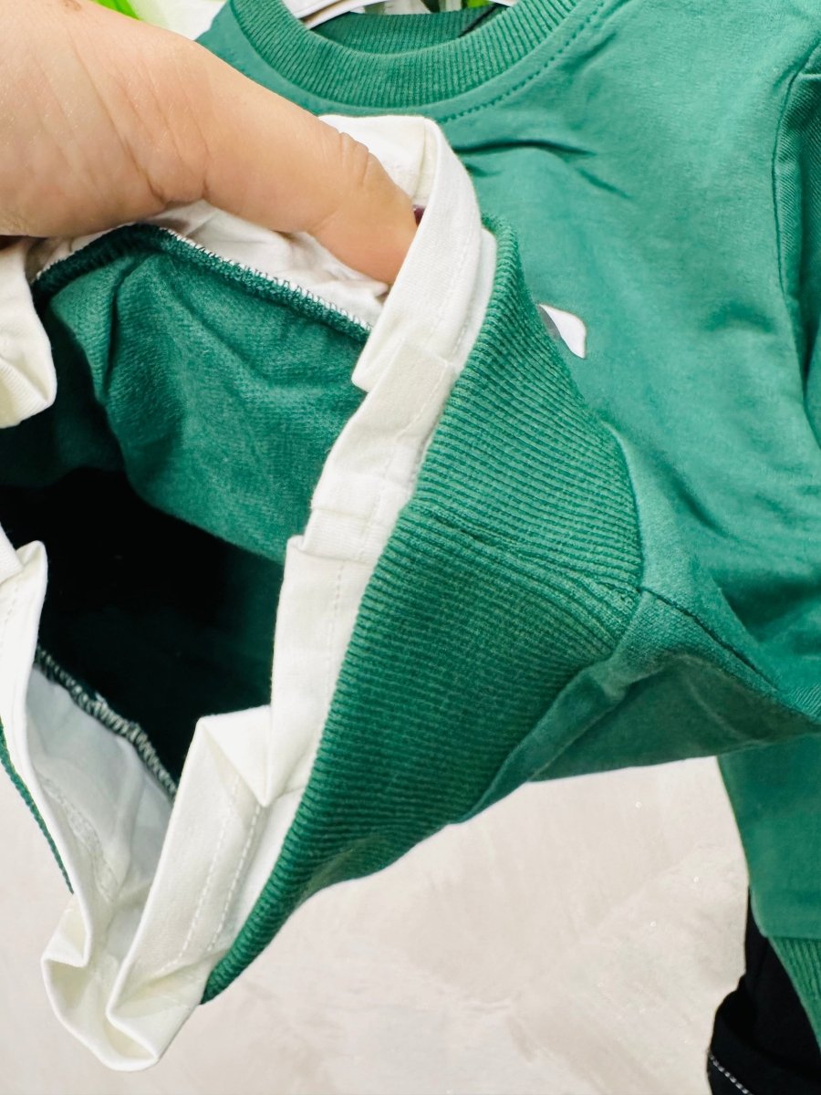 Completo Bulldog Style Felpato verde - Piccole Canaglie - PC23396