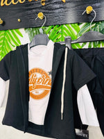 Completo California nero baby cotone - Piccole Canaglie - PC26168