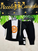 Completo California nero baby cotone - Piccole Canaglie - PC26168