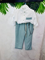 Completo Camicia & Pantalone Verde Salvia - Piccole Canaglie - PC27747