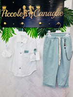 Completo Camicia & Pantalone Verde Salvia - Piccole Canaglie - PC27747