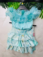 Completo Chic Flowers Verde Acqua - Piccole Canaglie - PC27639