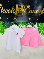 Completo Ciliegina Gonna Pantaloncino Bianco 506 - Piccole Canaglie - PC28195