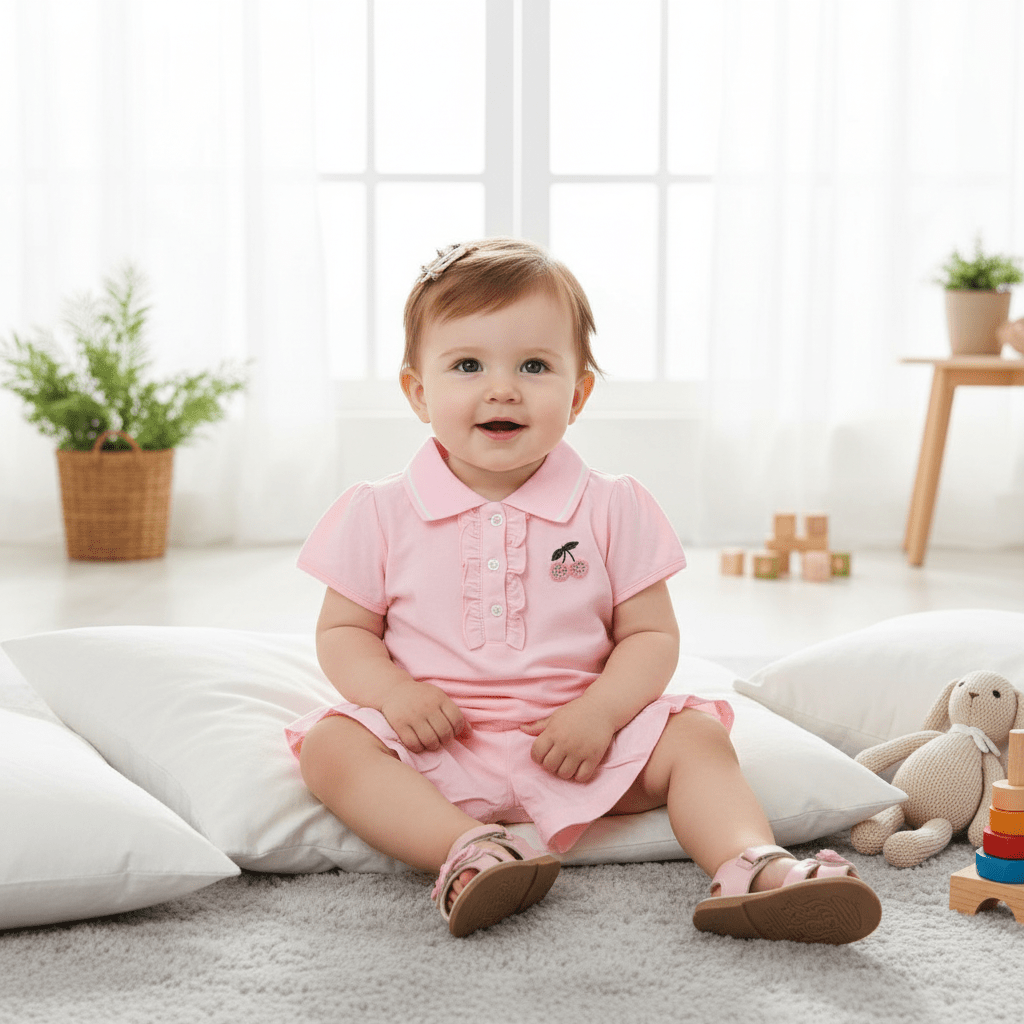 Completo Ciliegina Gonna Pantaloncino Cipria 506 - Piccole Canaglie - PC28200