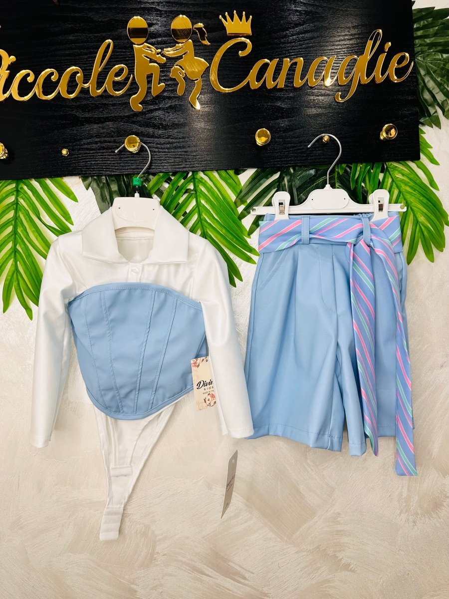 Completo Corpetto celeste Baby - Piccole Canaglie - PC26098