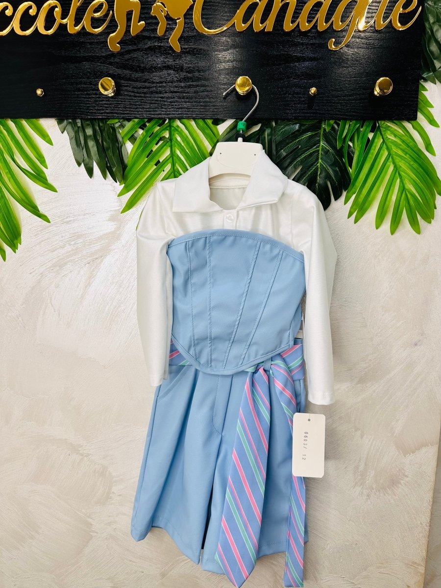 Completo Corpetto celeste Baby - Piccole Canaglie - PC26098