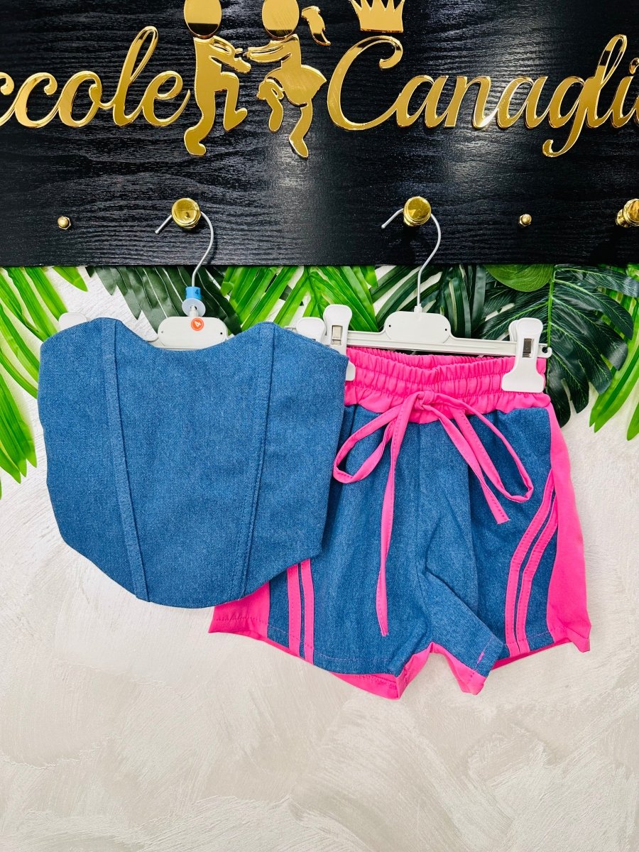 Completo corpetto Denim 9877 Fuxian - Piccole Canaglie - PC27769