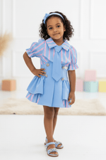 Completo Cravatta Righe Celeste 0629 - Piccole Canaglie - PC27903