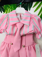 Completo Cravatta Righe Rosa 0629 - Piccole Canaglie - PC27909
