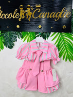 Completo Cravatta Righe Rosa 0629 - Piccole Canaglie - PC27909