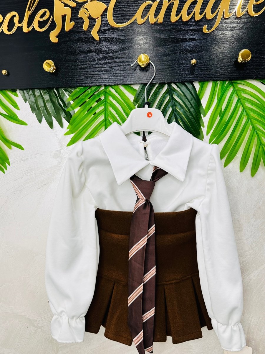 Completo cravattino Marrone - Piccole Canaglie - PC24110