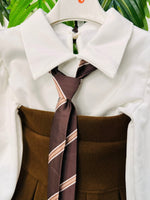 Completo cravattino Marrone - Piccole Canaglie - PC24110