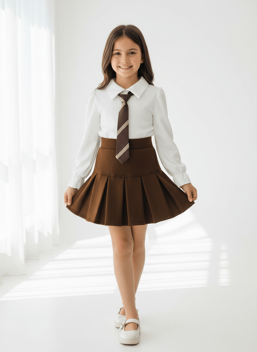 Completo cravattino Marrone - Piccole Canaglie - PC24110