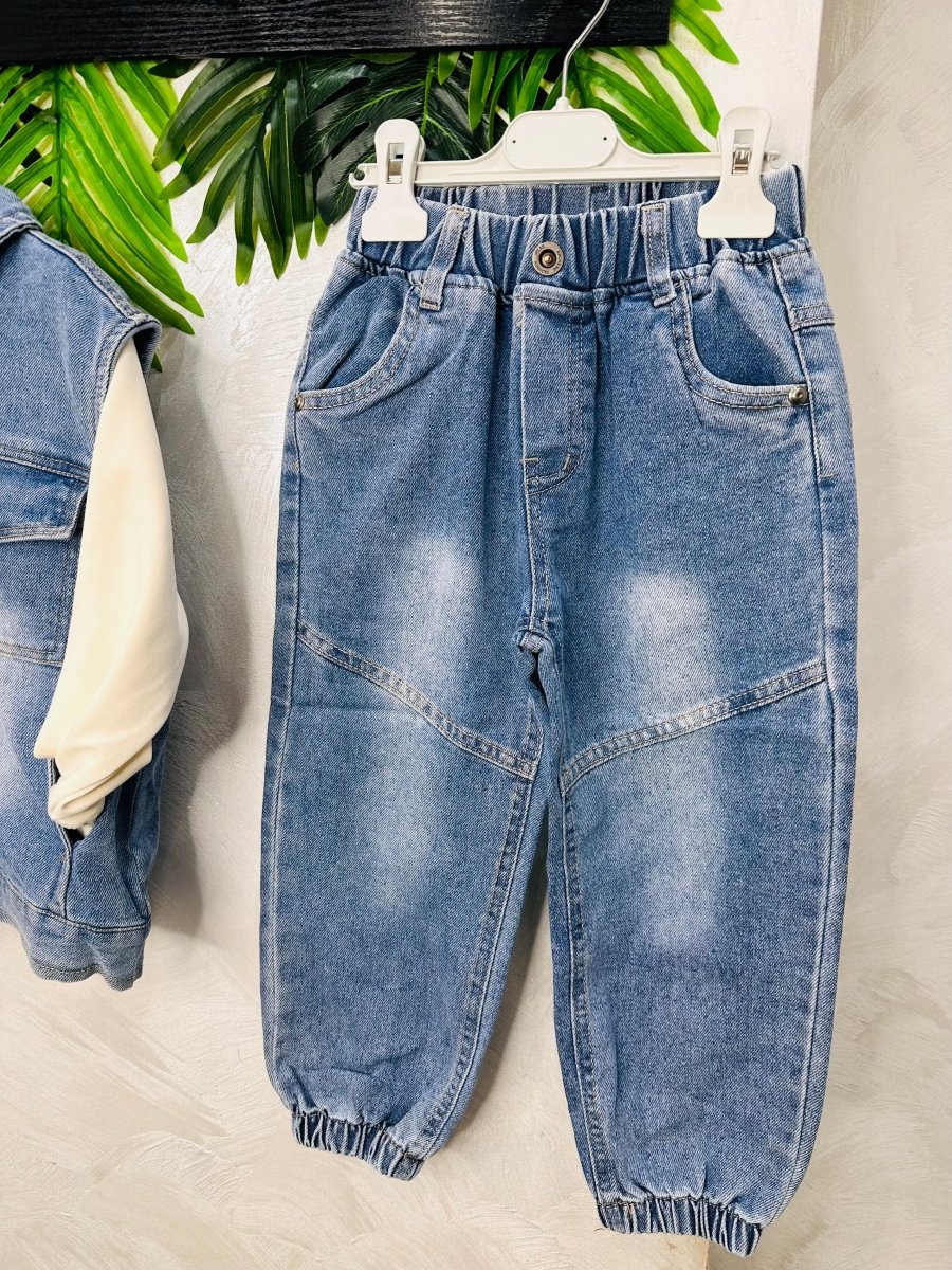 Completo Denim Panna Cotone - Piccole Canaglie - PC26281