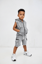 Completo Denim Slavato Nero Classic Baby 9530 - Piccole Canaglie - PC27468