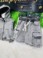 Completo Denim Slavato Nero Classic Baby 9530 - Piccole Canaglie - PC27468