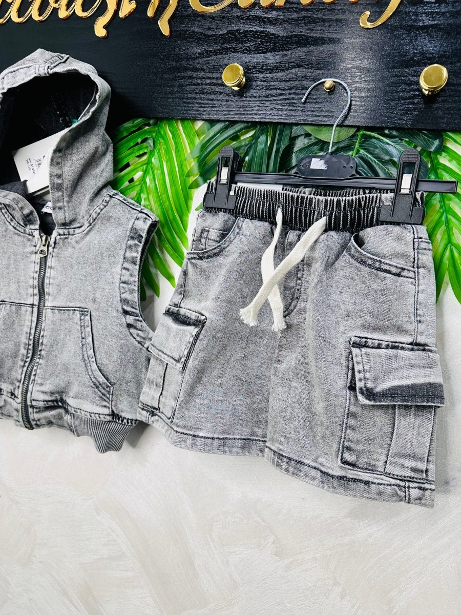 Completo Denim Slavato Nero Classic Baby 9530 - Piccole Canaglie - PC27468