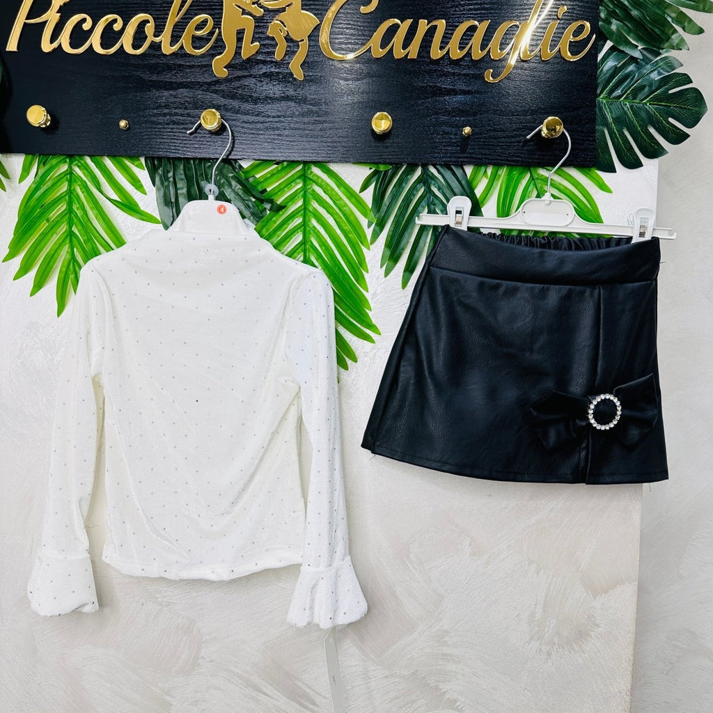 Completo Ecopelle Nero anni - Piccole Canaglie - PC22980