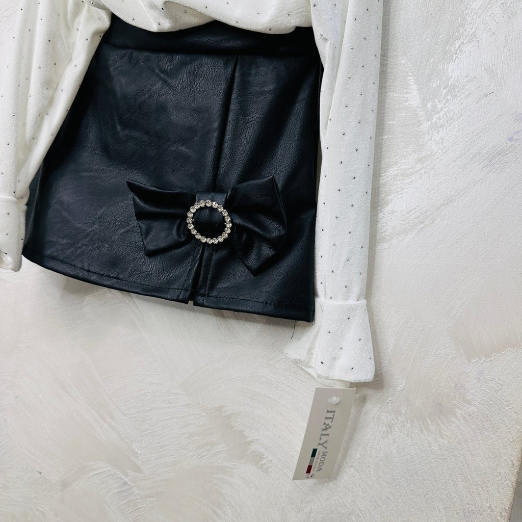 Completo Ecopelle Nero anni - Piccole Canaglie - PC22980