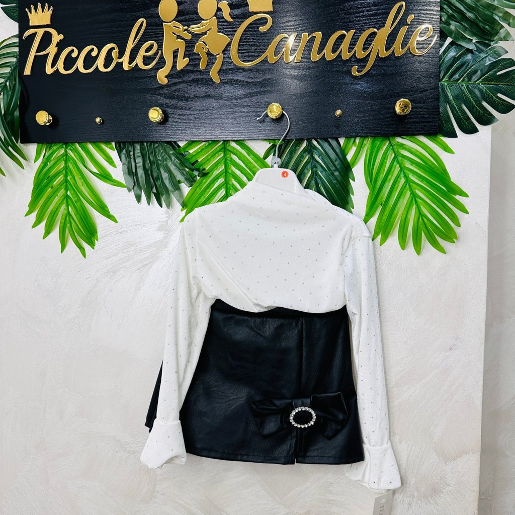 Completo Ecopelle Nero anni - Piccole Canaglie - PC22980