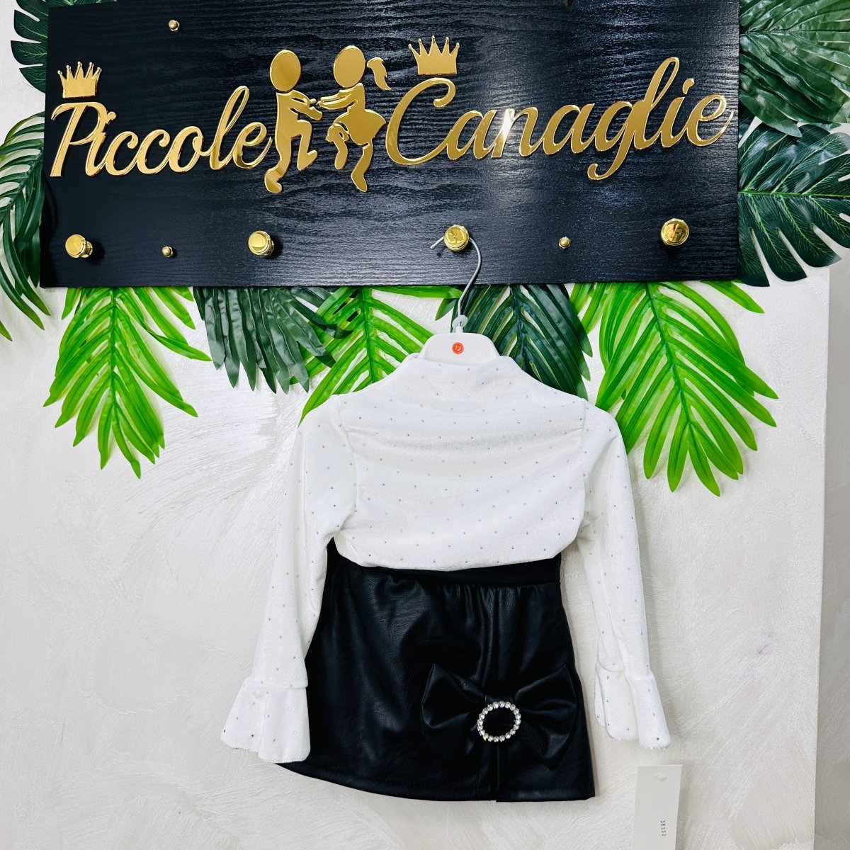 Completo Ecopelle Nero mesi - Piccole Canaglie - PC23032