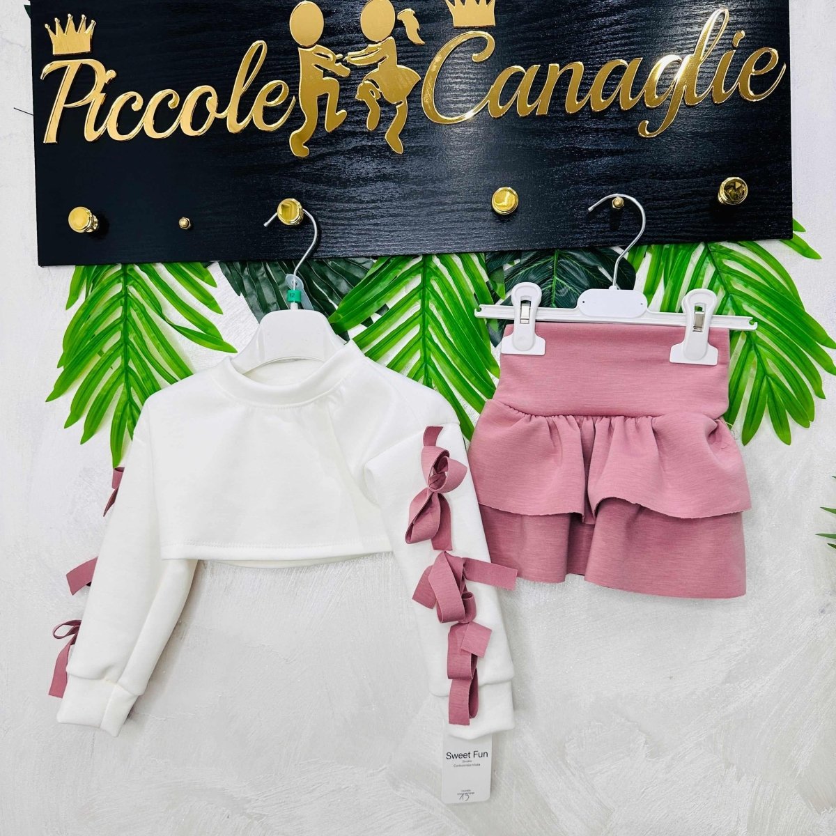 Completo fiocchetti Rosa - Piccole Canaglie - PC22173