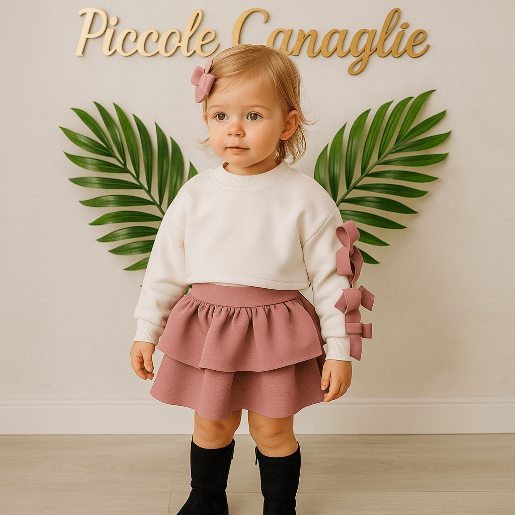 Completo fiocchetti Rosa - Piccole Canaglie - PC22173