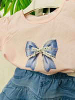 Completo Fiocchettino Denim 5147 Rosa - Piccole Canaglie - PC28750