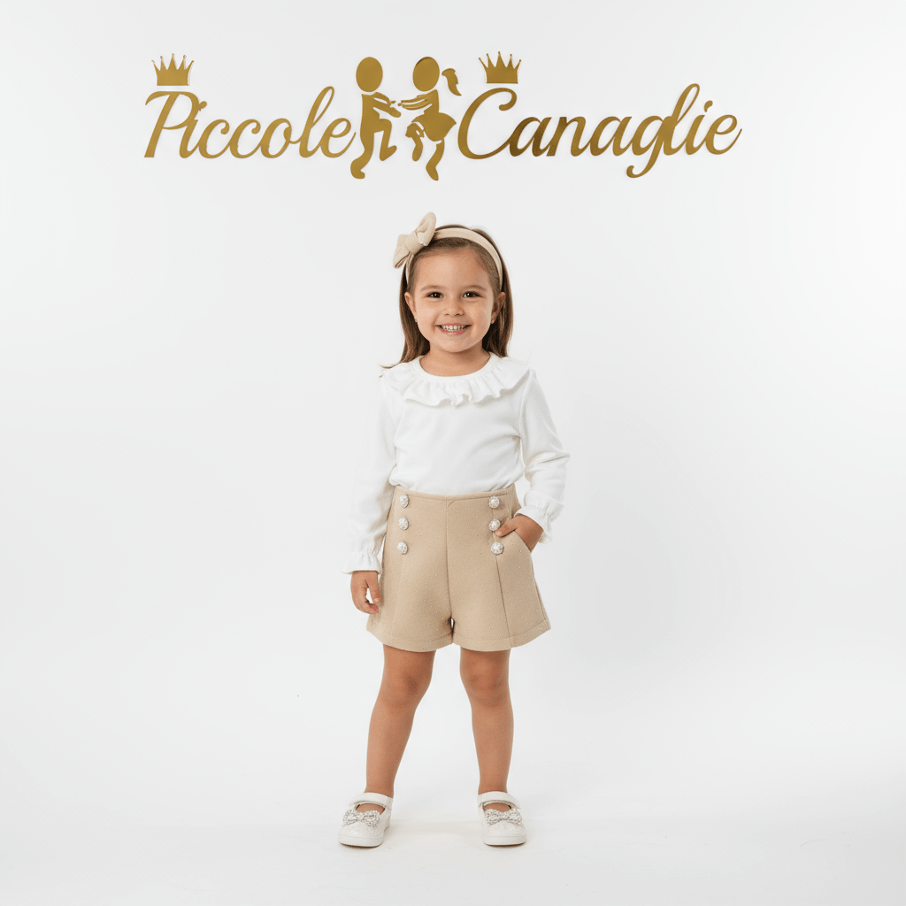 Completo Fiocchetto Beige - Piccole Canaglie - PC22998