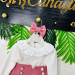 Completo Fiocchetto Rosa Antico - Piccole Canaglie - PC23004