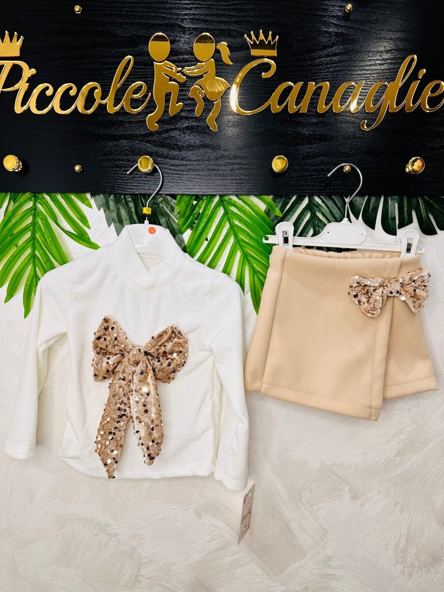 Completo Fiocco Oro paiette - Piccole Canaglie - PC24304