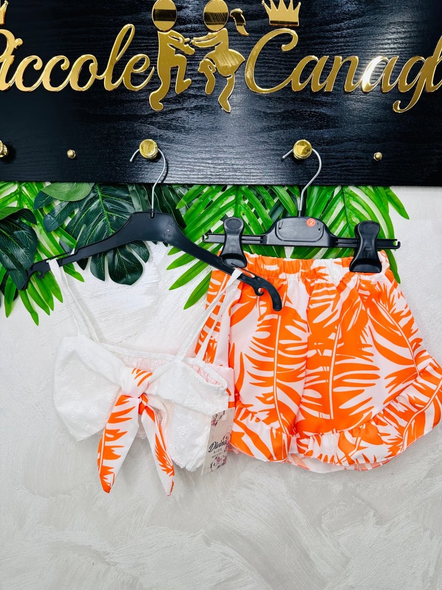 Completo Hawaii arancio - Piccole Canaglie - PC29894