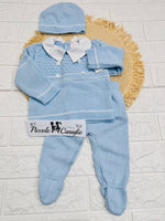 Completo invernale celeste bottoncini 1109 - Piccole Canaglie - PC29987