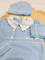 Completo invernale celeste bottoncini 1109 - Piccole Canaglie - PC29987