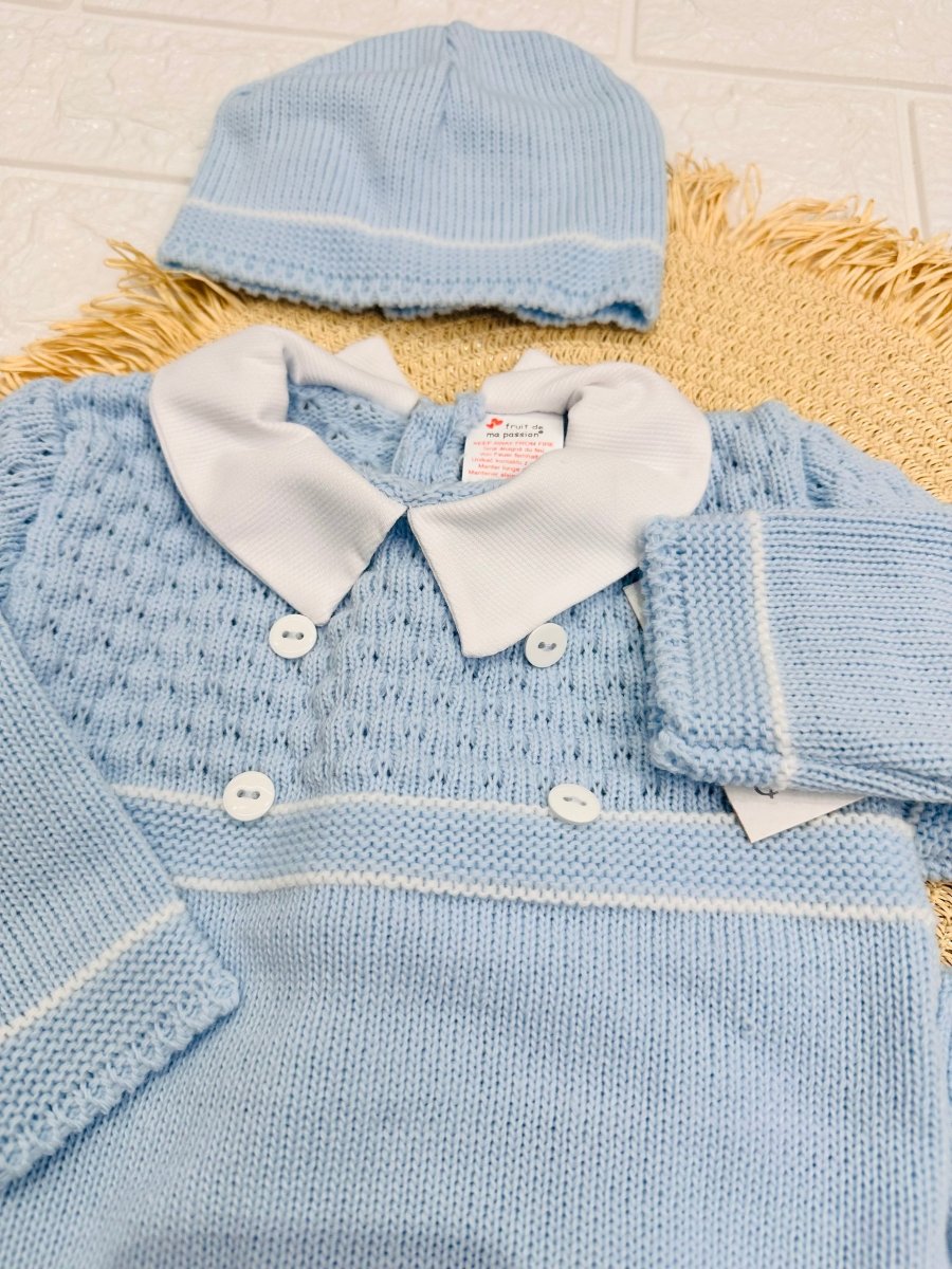 Completo invernale celeste bottoncini 1109 - Piccole Canaglie - PC29987