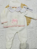 Completo Invernale Misto Dralon 1503 Panna Fiocco Rosa - Piccole Canaglie - PC29447