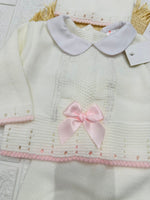 Completo Invernale Misto Dralon 1503 Panna Fiocco Rosa - Piccole Canaglie - PC29447