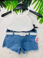 Completo Mesi Cool Glamour Denim 3863m Bianco - Piccole Canaglie - PC27938