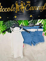 Completo Mesi Cool Glamour Denim 3863m Bianco - Piccole Canaglie - PC27938