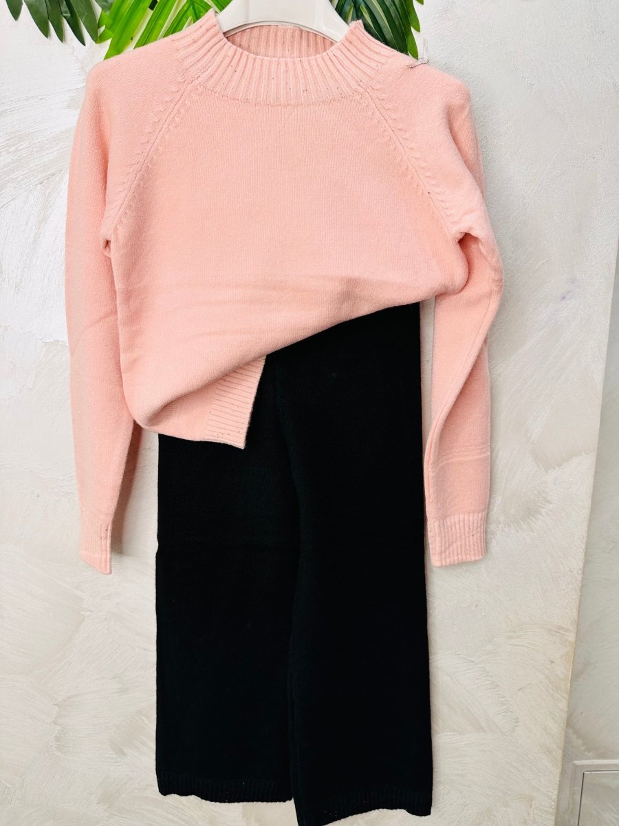 Completo morbido Elegant in Maglina Rosa e Nero - Piccole Canaglie - PC24370