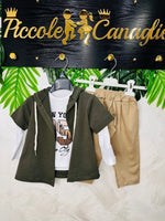 Completo New York verde baby cotone - Piccole Canaglie - PC26162