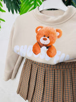 Completo Orsetta Felpa Beige mesi - Piccole Canaglie - PC23825