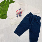 Completo orsetti fiocco bianco - Piccole Canaglie - PC22006