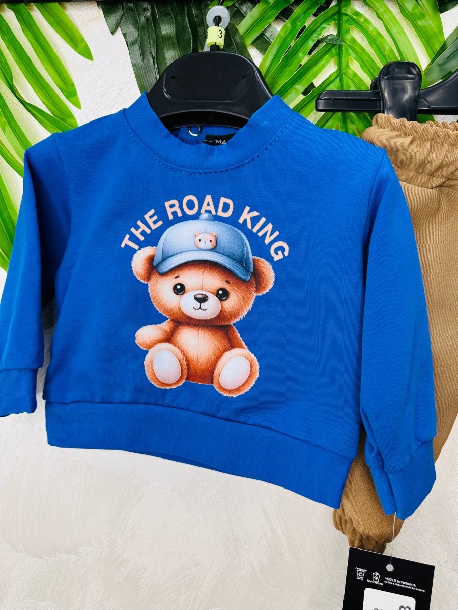 Completo Orsetto cotone blu - Piccole Canaglie - PC26158