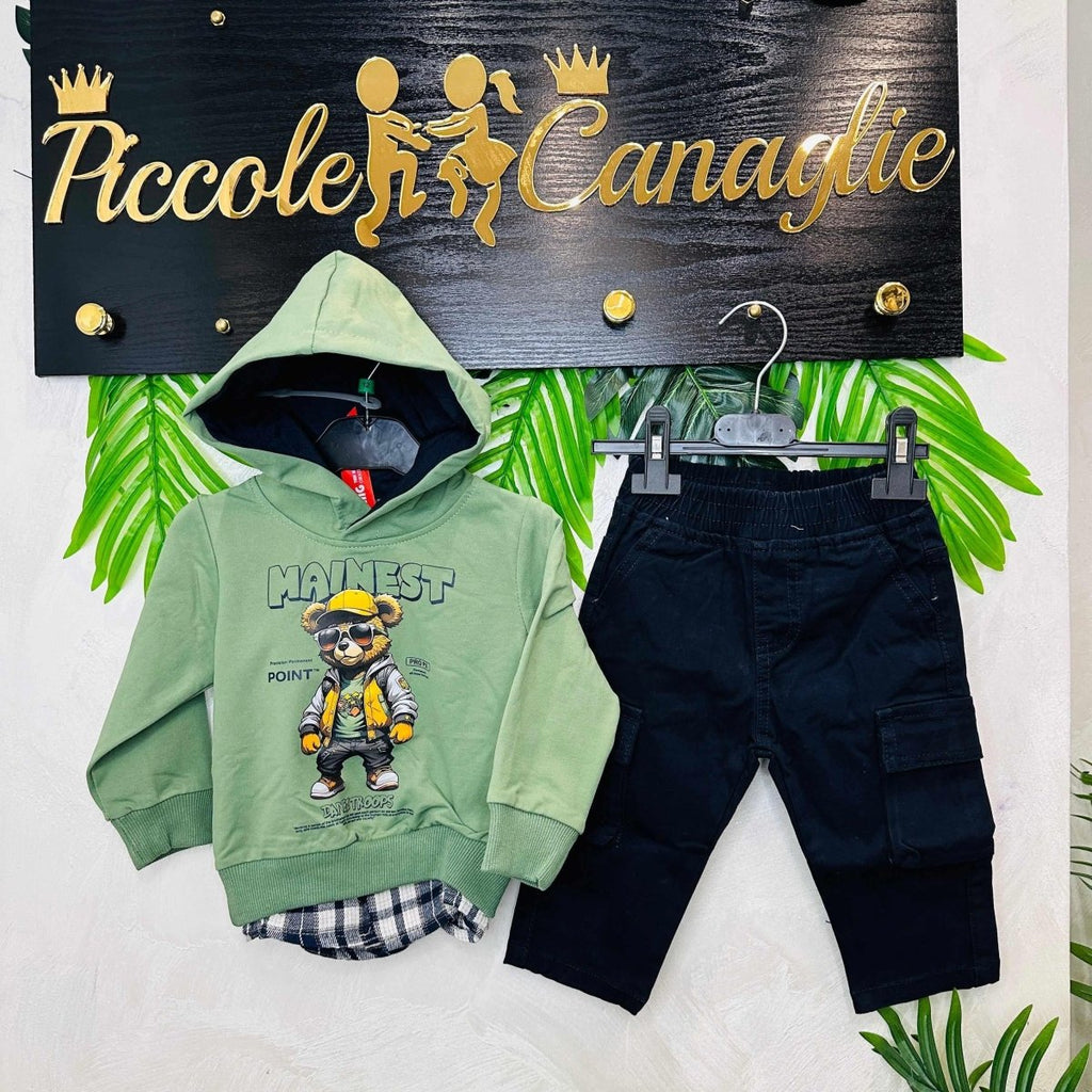 Completo Orso Verde - Piccole Canaglie - PC21407